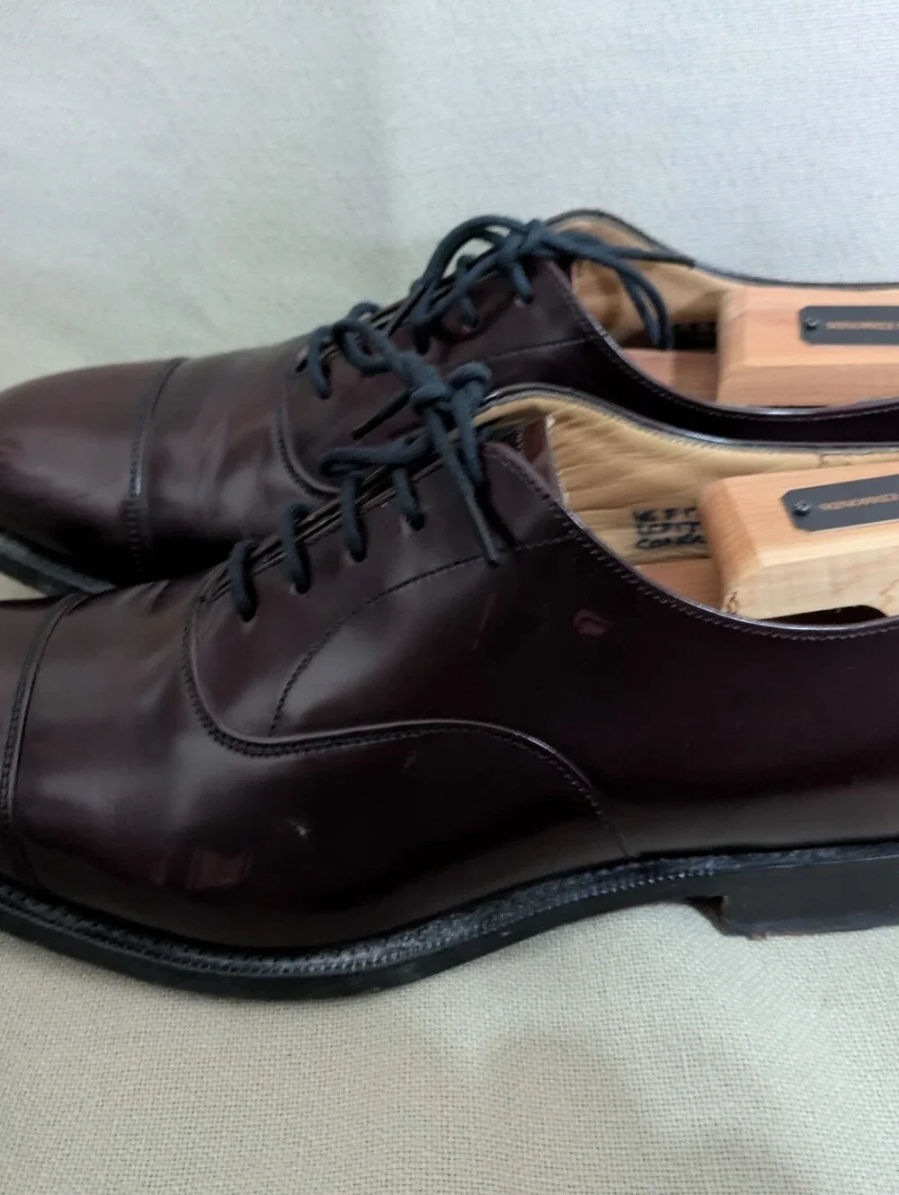 Church’s Custom Grade Burgundy Oxfords Two Cap  Size 6.5 UK 7.5 US Dress Shoe